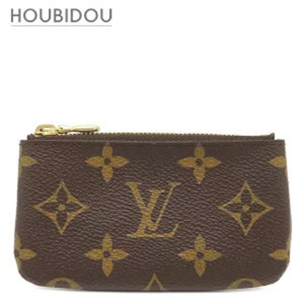 Louis Vuitton Pochette Monogram Canvas coin case Wallet Brown Keychain
